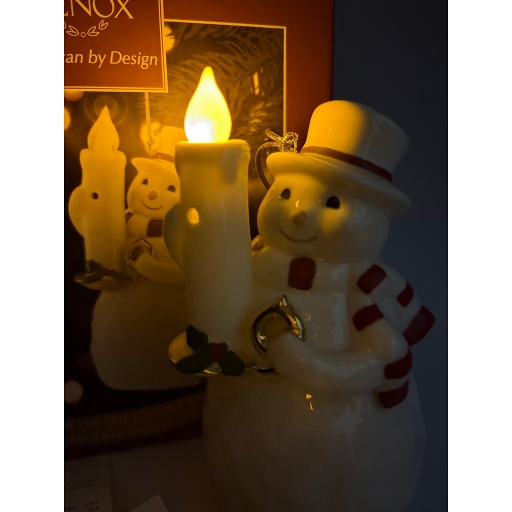 Lenox Blow Out the Lights Snowman Ornament Christmas Tree Controller With Box